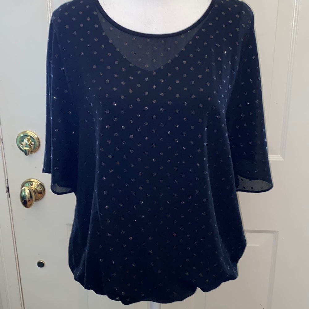AGB Glitter top Black M